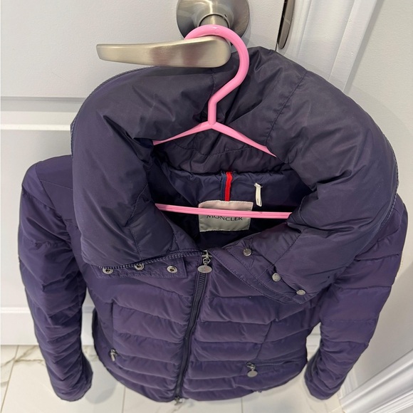Authentic Moncler Purple Peplum Hooded Coat Women’s Size 2 - Picture 4 of 13